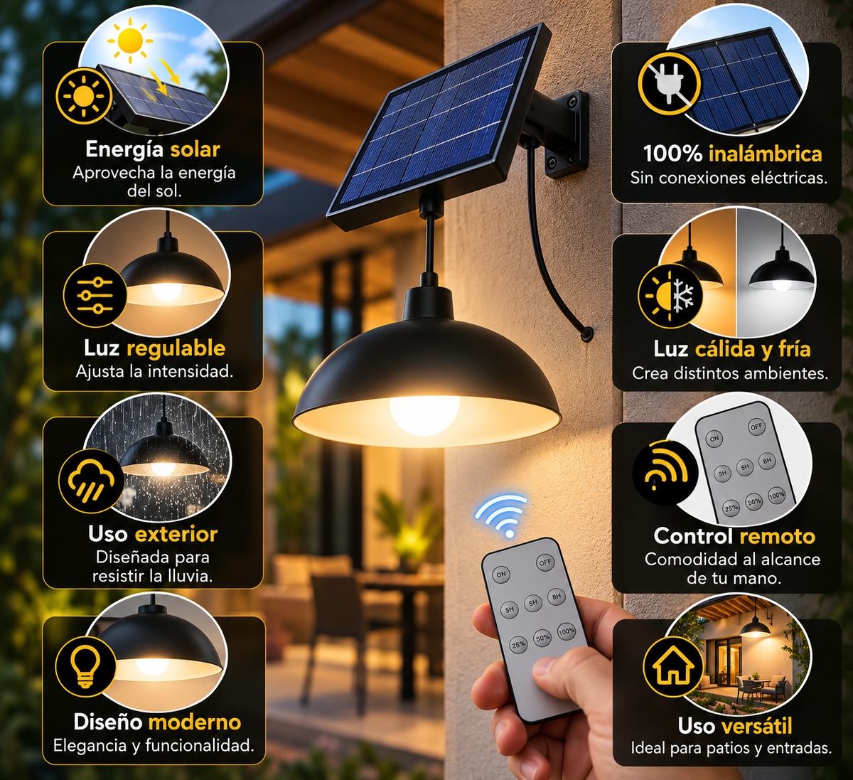 Lampara Colgante LED Solar