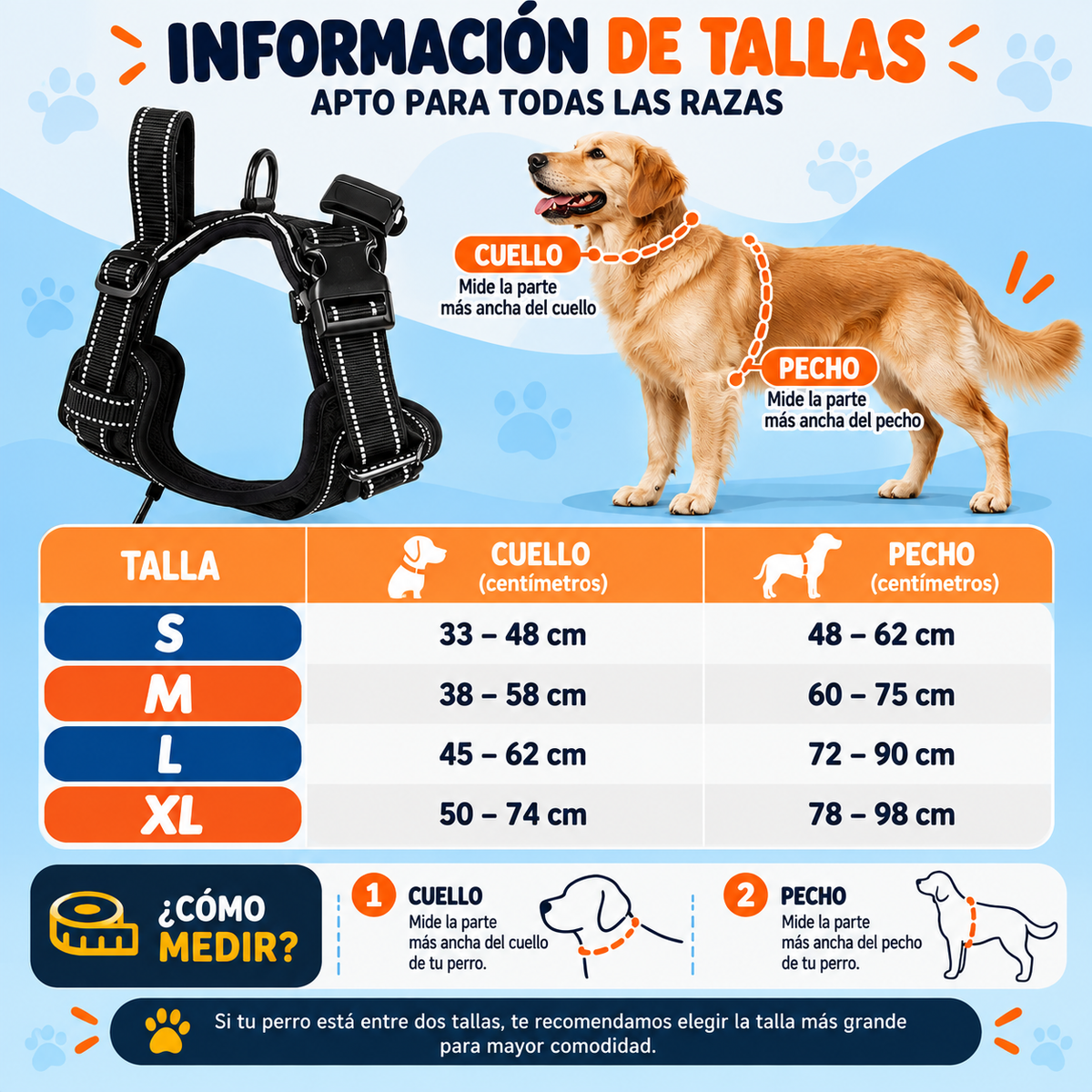 Arnés LED Recargable e Impermeable